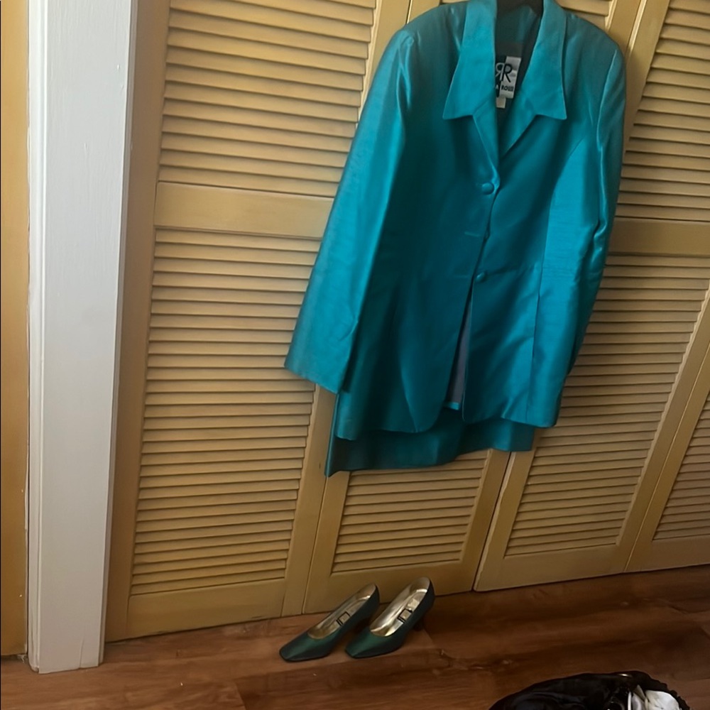 Rina Rossi Blue Longline Blazer with Classic Lapel